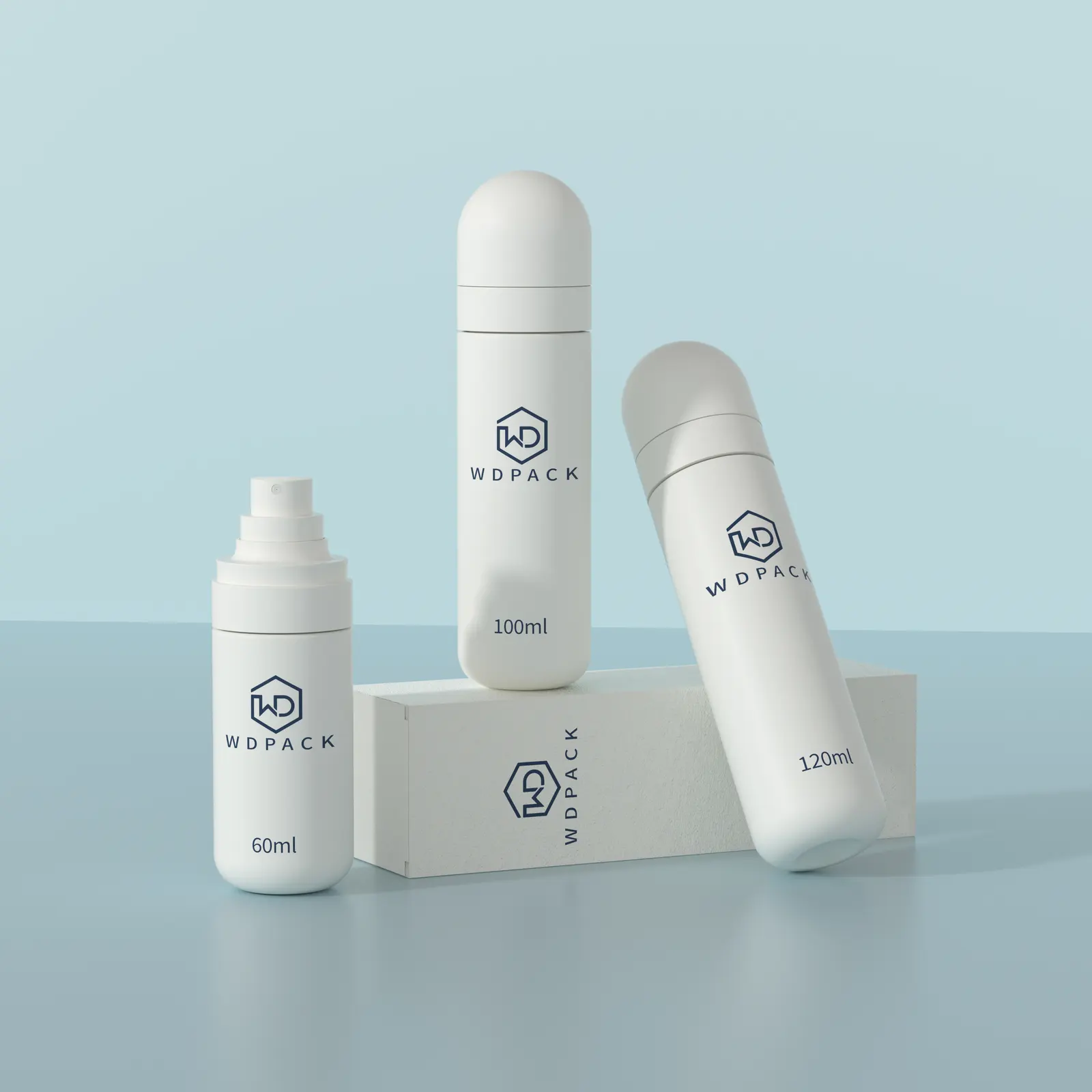 WDS03 Skincare packaging and dispensing bottles; round base