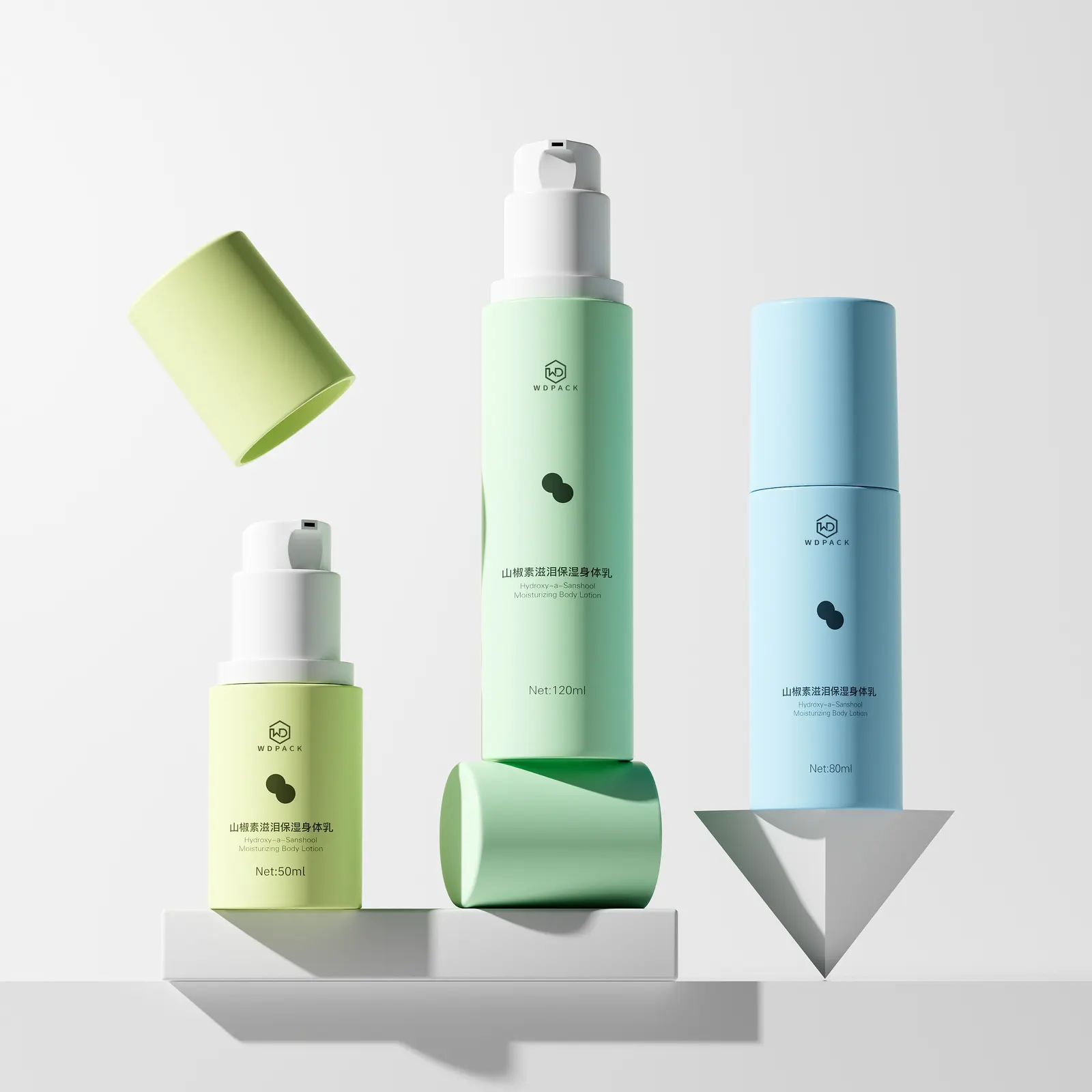 WDS40 Skincare packaging and dispensing bottles