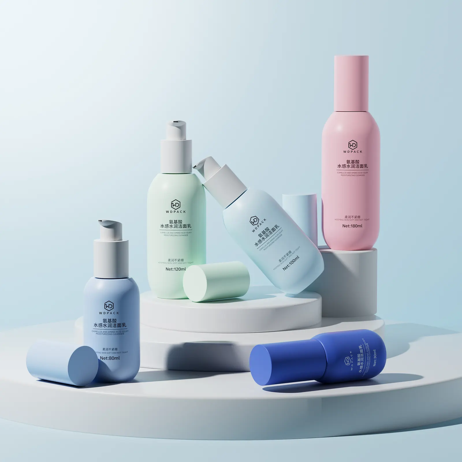 WDS43 Skincare packaging and dispensing bottles