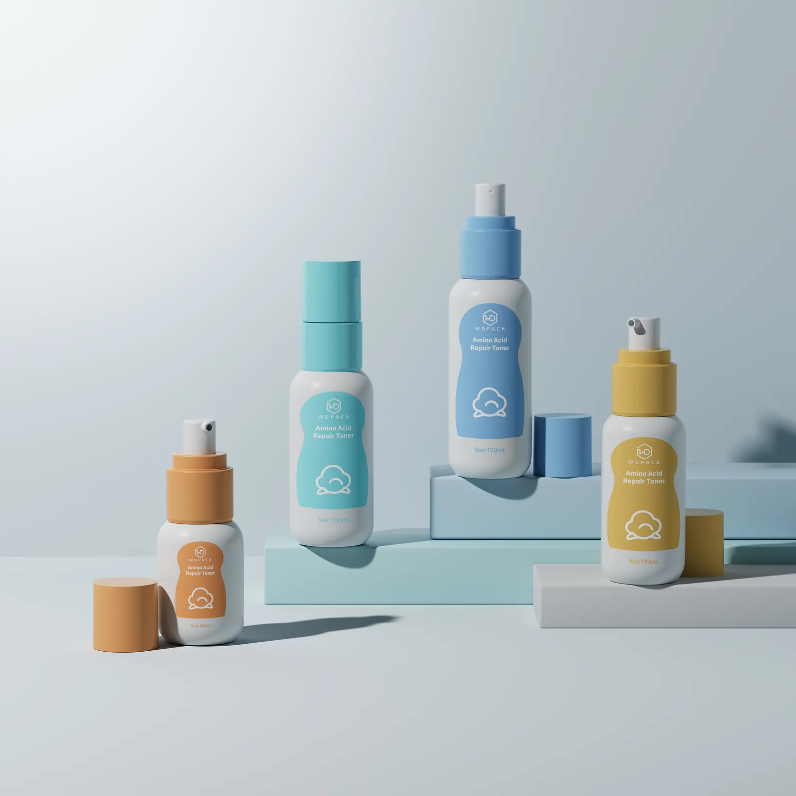 WDS44 Skincare packaging and dispensing bottles